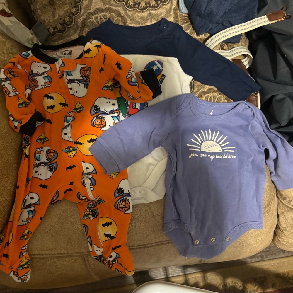 Carter's Kids Button Down Shirt - Orange and Blue